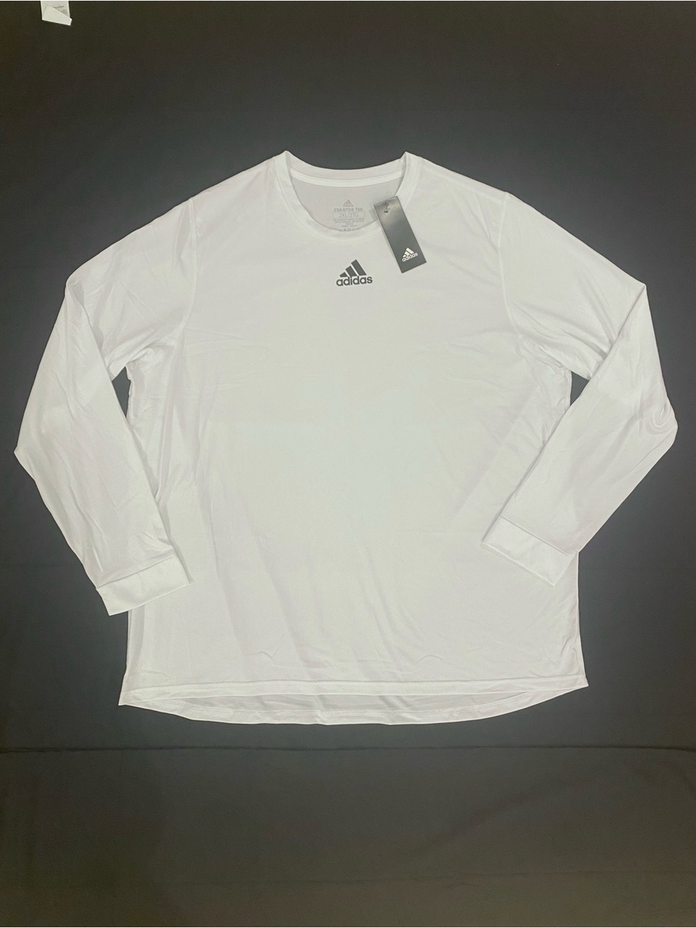 NWT ADIDAS Men’s Creator Regular Fit Long-Sleeve Tee Shirt EK0135 Size 2XL WHITE